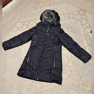 LIKE NEW EDDIE BAUER WOMENS SIZE PXS WINTER JACKET CHROME DARK GRAY COLOR